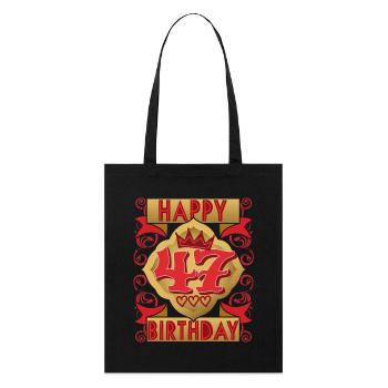 47. Geburtstag 47 Jahre alt Spruch, Vintage-Design - Stanley/Stella Bio-Stoffbeutel - Schwarz - Vorne
