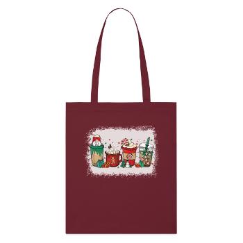 Christmas coffee cup bleached - Stanley/Stella Organic Tote Bag - burgundy - Front