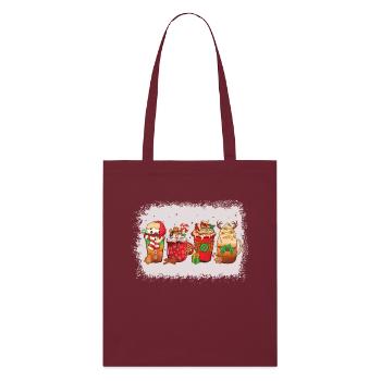 Christmas coffee cup bleached - Stanley/Stella Organic Tote Bag - burgundy - Front