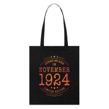 Anniversaire Novembre 1924 Edition Limitée Millésime - Tote bag bio Stanley/Stella - noir - Devant