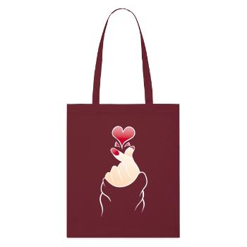 Finger Heart Snap K Pop - Tote bag bio Stanley/Stella - bordeaux - Devant