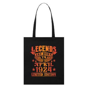 Anniversaire Avril 1924 Edition Limitée Millésime - Tote bag bio Stanley/Stella - noir - Devant