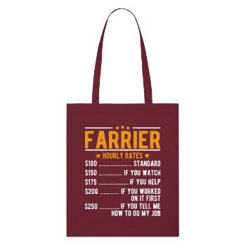 Farrier hourly wage - Stanley/Stella Organic Tote Bag - burgundy - Front