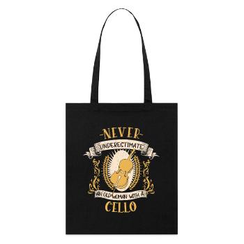 Cello Musician String Instrument Gift - Stanley/Stella Organic Tote Bag - black - Front