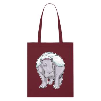 Hippo Bride Wedding - Stanley/Stella Organic Tote Bag - burgundy - Front