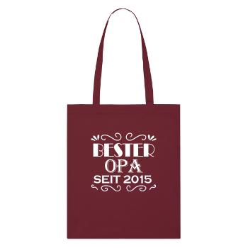 Bester Opa seit 2015 - Opa Geschenkidee - Stanley/Stella Bio-Stoffbeutel - Burgunderrot - Vorne