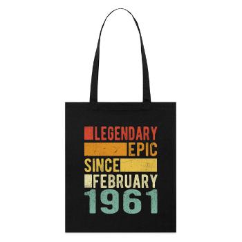 Anniversaire février 1961 Épopée légendaire - Tote bag bio Stanley/Stella - noir - Devant