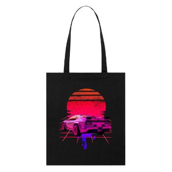 Retro Wave Supercar Sunset - Stanley/Stella Organic Tote Bag - black - Front