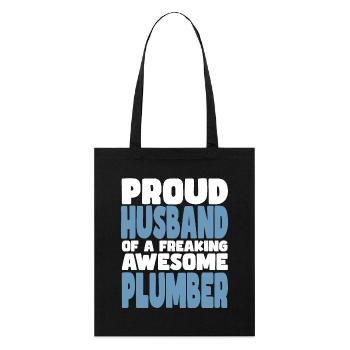 Fière épouse d’un sacré bon plombier - Tote bag bio Stanley/Stella - noir - Devant