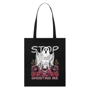 Unheimlicher Geist Gespenst Gothic lustiger Spruch - Stanley/Stella Bio-Stoffbeutel - Schwarz - Vorne