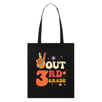 Peace Out 1. Klasse Letzter Schultag - Stanley/Stella Bio-Stoffbeutel - Schwarz - Vorne