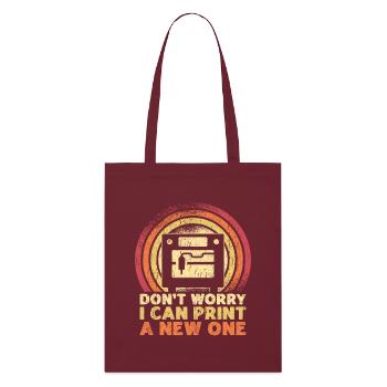 Impression 3D Imprimante 3D Retro Design Slice Print - Tote bag bio Stanley/Stella - bordeaux - Devant