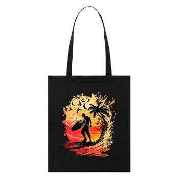 Surfeur occasionnel au clair de lune sous les palmiers - Tote bag bio Stanley/Stella - noir - Devant