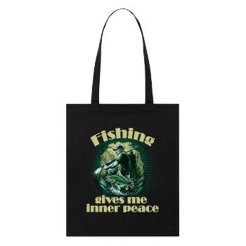 Fishing inner peace - Stanley/Stella Organic Tote Bag - black - Front