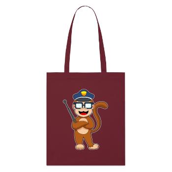 Monkey Policeman Matraque Police - Tote bag bio Stanley/Stella - bordeaux - Devant