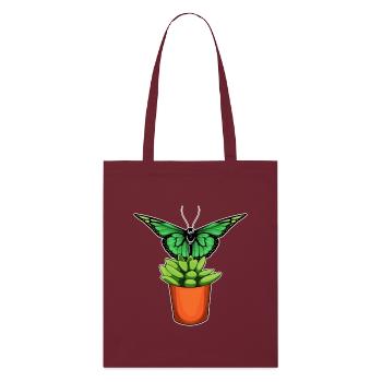 Butterfly Flower - Stanley/Stella Organic Tote Bag - burgundy - Front