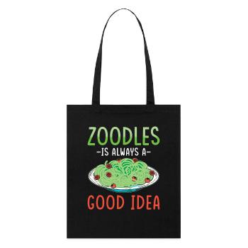 Zoodles Zucchini Pasta Saying - Stanley/Stella Organic Tote Bag - black - Front