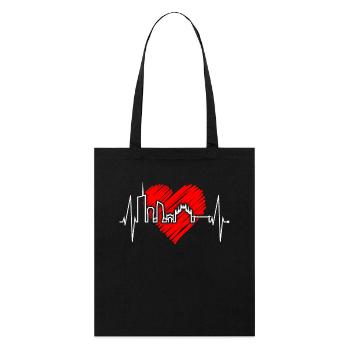 Milan Skyline Italy Heartbeat Fan Love Milano - Stanley/Stella Organic Tote Bag - black - Front