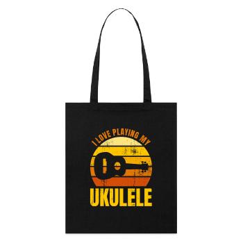 Dicton de motivation pour ukulélé - Tote bag bio Stanley/Stella - noir - Devant