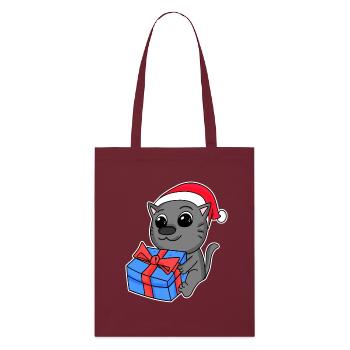 Chat Noël - Tote bag bio Stanley/Stella - bordeaux - Devant