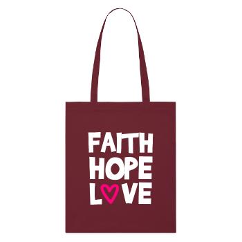 Faith Hope Love - Stanley/Stella Organic Tote Bag - burgundy - Front