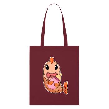Baby Fish Motif - Stanley/Stella Organic Tote Bag - burgundy - Front
