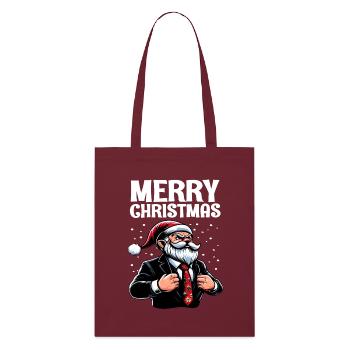 Merry Christmas Chef Imp Christmas Gnome - Stanley/Stella Organic Tote Bag - burgundy - Front