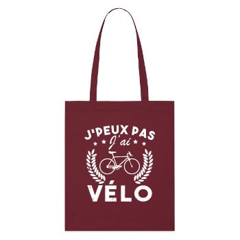 Ich kann kein Fahrrad haben - Stanley/Stella Bio-Stoffbeutel - Burgunderrot - Vorne