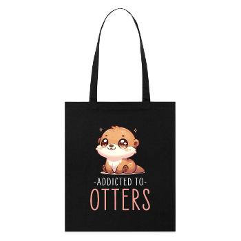 Adorable Illustration de loutre mignonne parfaite pour la loutre - Tote bag bio Stanley/Stella - noir - Devant