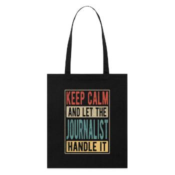 Cadeau rétro de journaliste - Tote bag bio Stanley/Stella - noir - Devant
