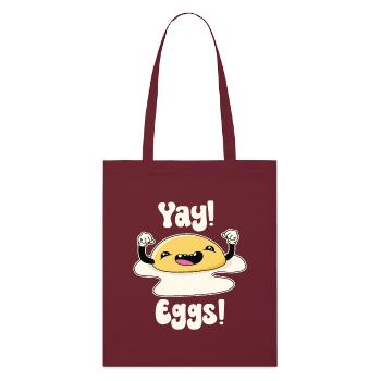 Yay Eggs - Stanley/Stella Organic Tote Bag - burgundy - Front