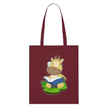 Lunettes de livre nerd girafes - Tote bag bio Stanley/Stella - bordeaux - Devant