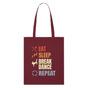 Eat Sleep Break Dance Repeat - Stanley/Stella Bio-Stoffbeutel - Burgunderrot - Vorne