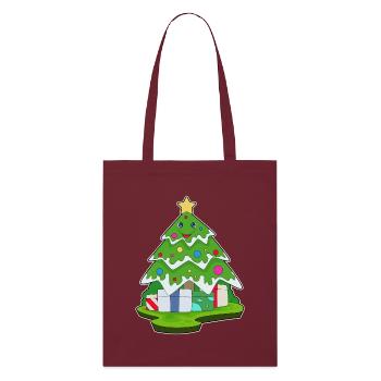 Christmas Tree Christmas Packages - Stanley/Stella Organic Tote Bag - burgundy - Front