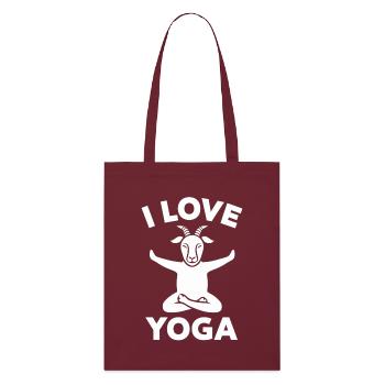 Goat Yoga Love & Relaxation Motif - Stanley/Stella Organic Tote Bag - burgundy - Front
