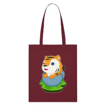 Mug Tigre - Tote bag bio Stanley/Stella - bordeaux - Devant
