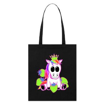 Licorne Licornes Fraise Princesse Animal Mythique - Tote bag bio Stanley/Stella - noir - Devant