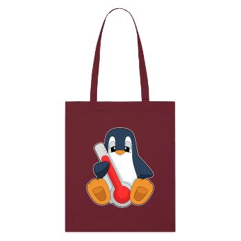 Penguin Clinical Thermometer - Stanley/Stella Organic Tote Bag - burgundy - Front