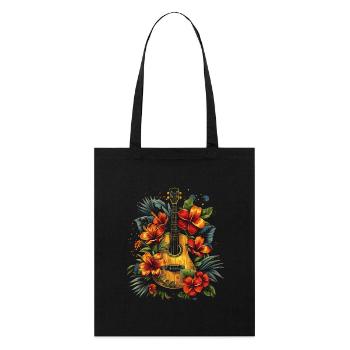 Ukulélé drôle - Tote bag bio Stanley/Stella - noir - Devant