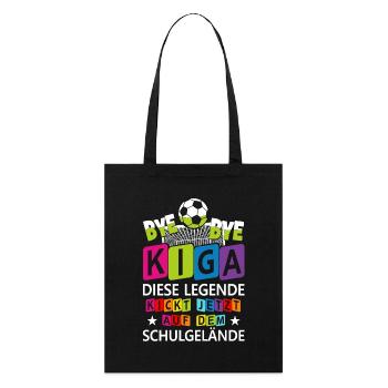 Einschulung Schulkind Kindergarten Kiga Geschenk - Stanley/Stella Bio-Stoffbeutel - Schwarz - Vorne