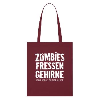 Zombies eat brains - Stanley/Stella Organic Tote Bag - burgundy - Front