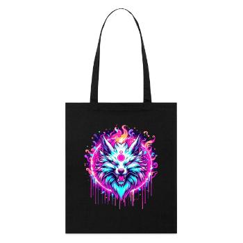 Psychedelischer Fuchs - Stanley/Stella Bio-Stoffbeutel - Schwarz - Vorne