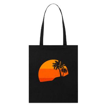 Sunset Palm Trees Retro Tropical Vibes - Stanley/Stella Organic Tote Bag - black - Front