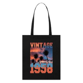 1958 Vintage Edition Limitée Palmiers Né en 1958 - Tote bag bio Stanley/Stella - noir - Devant