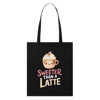 Cuter than a latte barista motif - Stanley/Stella Organic Tote Bag - black - Front