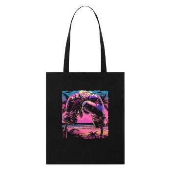 Boxing Gloves Retrowave - Stanley/Stella Organic Tote Bag - black - Front