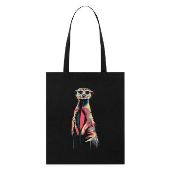 Farbenfrohes Erdmännchen Kunstwerk - Stanley/Stella Bio-Stoffbeutel - Schwarz - Vorne