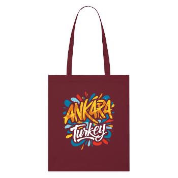 Ankara Turkey Souvenir - Stanley/Stella Organic Tote Bag - burgundy - Front