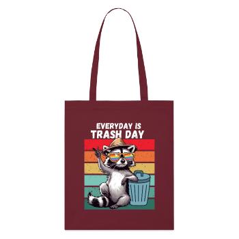 Waschbär Every Day is Trash Day Retro Klima Lustig - Stanley/Stella Bio-Stoffbeutel - Burgunderrot - Vorne