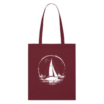 Sailing Drawing - Stanley/Stella Organic Tote Bag - burgundy - Front